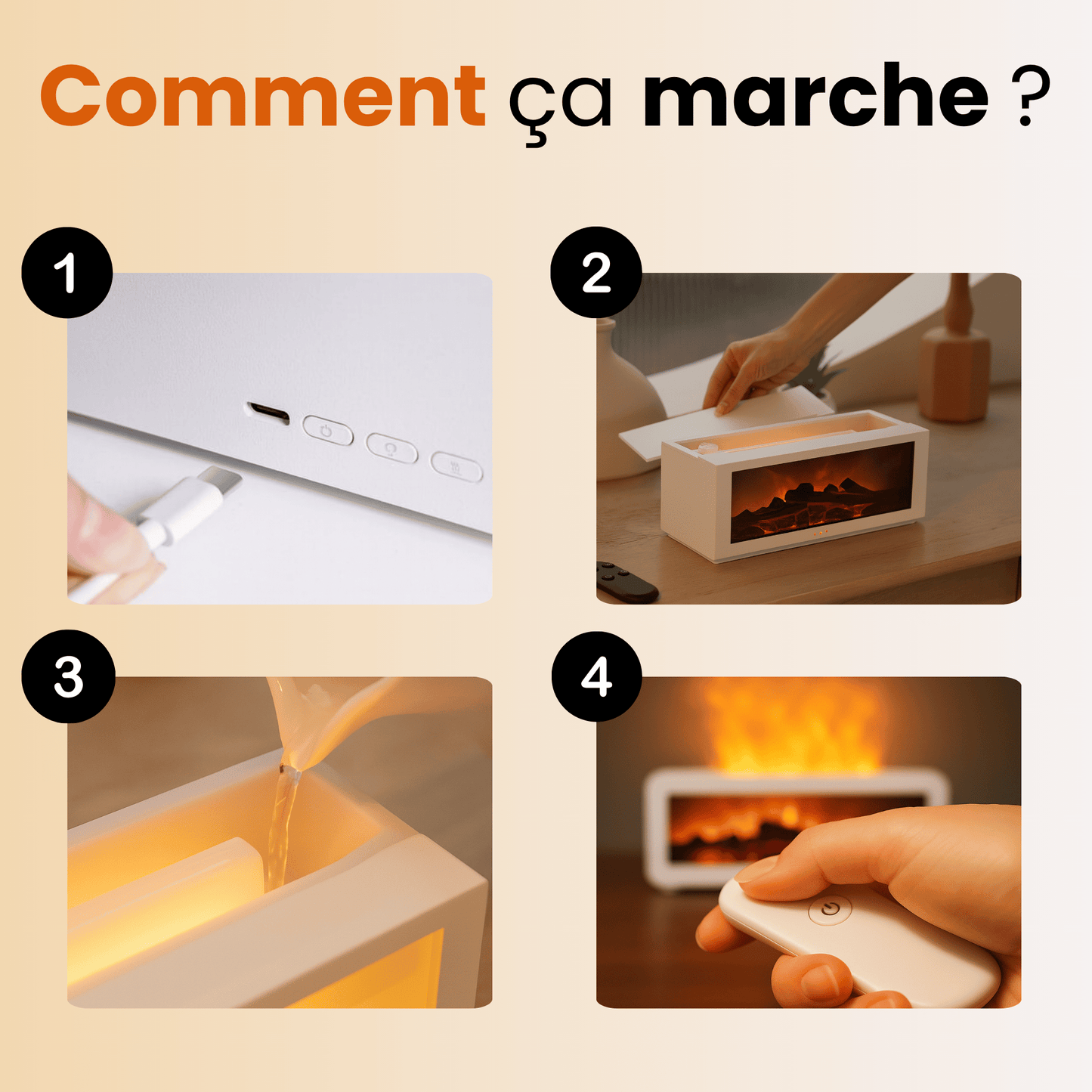 FlamZen - Diffuseur & Humidificateur Cheminée